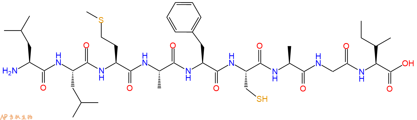 专肽生物产品H2N-Leu-Leu-Met-Ala-Phe-Cys-Ala-Gly-Ile-OH