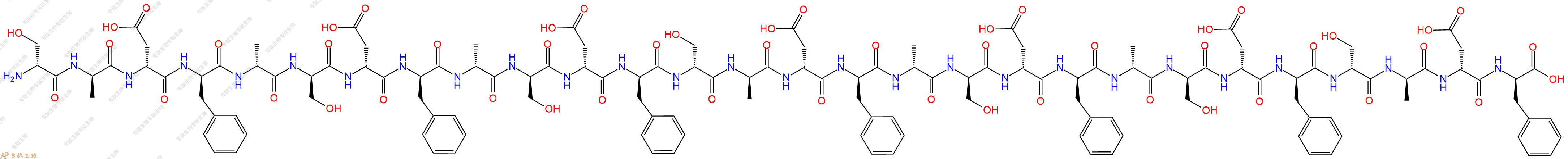 专肽生物产品H2N-DSer-DAla-DAsp-DPhe-DAla-DSer-DAsp-DPhe-DAla-DSer-DAsp-DPhe-DSer-DAla-DAsp-DPhe-DAla-DSer-DAsp-DPhe-DAla-DSer-DAsp-DPhe-DSer-DAla-DAsp-DPhe-OH