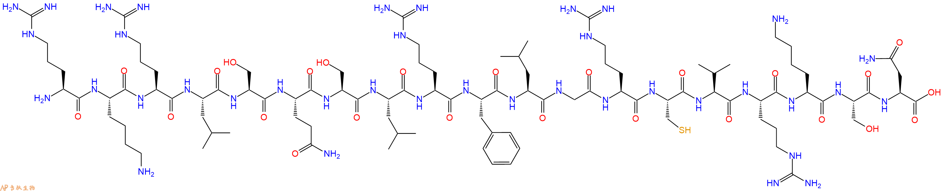 专肽生物产品H2N-Arg-Lys-Arg-Leu-Ser-Gln-Ser-Leu-Arg-Phe-Leu-Gly-Arg-Cys-Val-Arg-Lys-Ser-Asn-OH