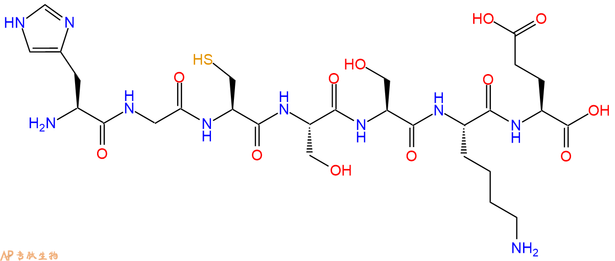专肽生物产品H2N-His-Gly-Cys-Ser-Ser-Lys-Glu-OH