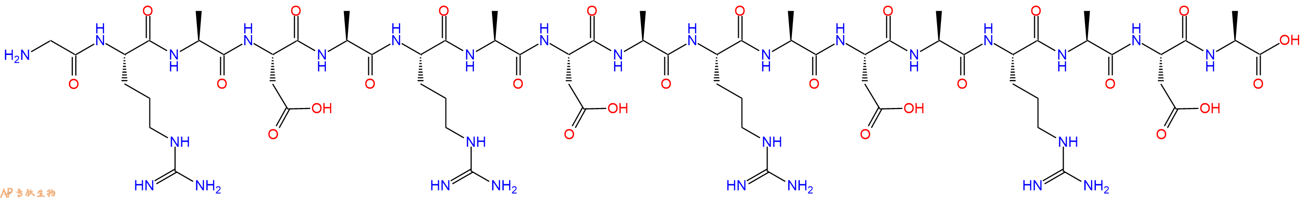 专肽生物产品H2N-Gly-Arg-Ala-Asp-Ala-Arg-Ala-Asp-Ala-Arg-Ala-Asp-Ala-Arg-Ala-Asp-Ala-OH
