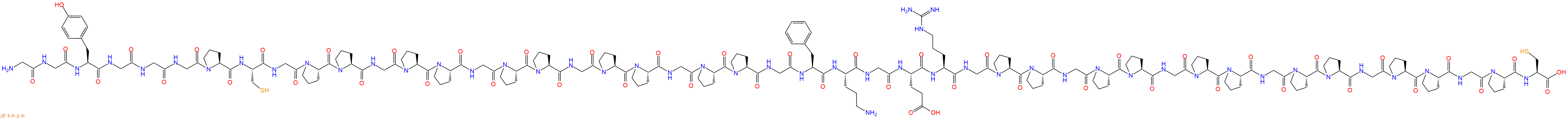 专肽生物产品H2N-Gly-Gly-Tyr-Gly-Gly-Gly-Pro-Cys-Gly-Pro-Pro-Gly-Pro-Pro-Gly-Pro-Pro-Gly-Pro-Pro-Gly-Pro-Pro-Gly-Phe-Orn-Gly-Glu-Arg-Gly-Pro-Pro-Gly-Pro-Pro-Gly-Pro-Pro-Gly-Pro-Pro-Gly-Pro-Pro-Gly-Pro-Cys-OH