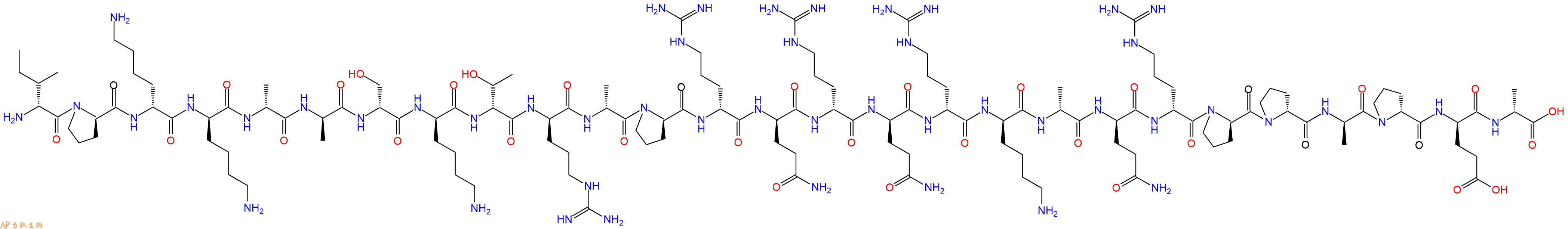 专肽生物产品H2N-DIle-DPro-DLys-DLys-DAla-DAla-DSer-DLys-DThr-DArg-DAla-DPro-DArg-DGln-DArg-DGln-DArg-DLys-DAla-DGln-DArg-DPro-DPro-DAla-DPro-DGlu-DAla-OH