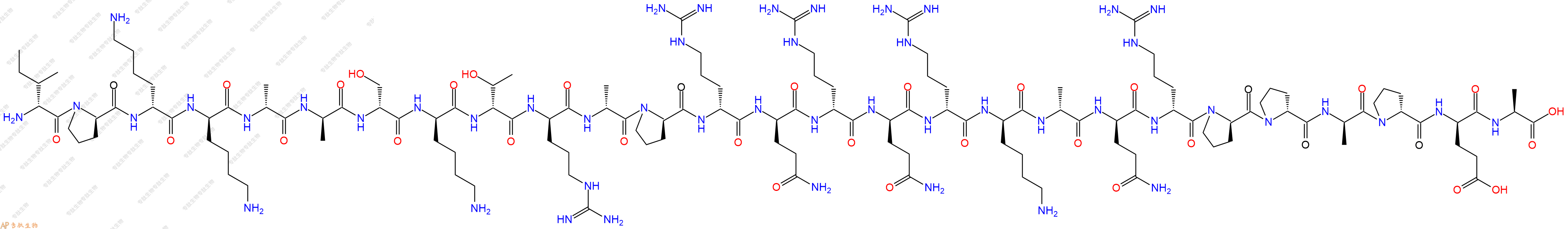 专肽生物产品H2N-DIle-DPro-DLys-DLys-DAla-DAla-DSer-DLys-DThr-DArg-DAla-DPro-DArg-DGln-DArg-DGln-DArg-DLys-DAla-DGln-DArg-DPro-DPro-DAla-DPro-DGlu-Ala-OH