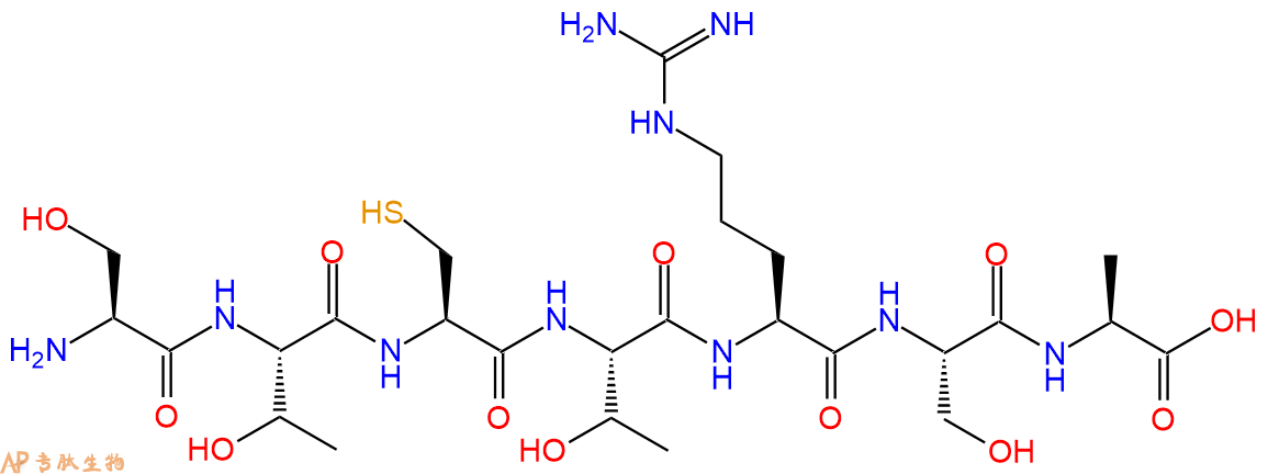 专肽生物产品H2N-Ser-Thr-Cys-Thr-Arg-Ser-Ala-OH