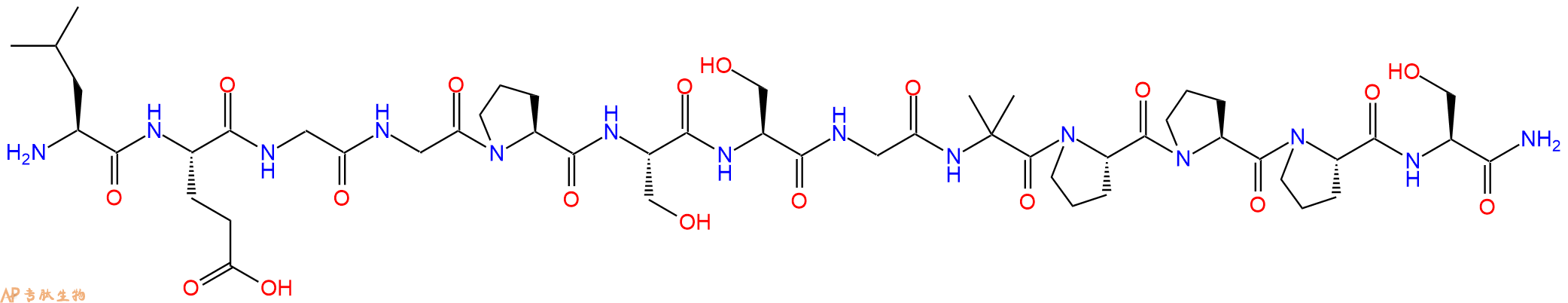 专肽生物产品H2N-Leu-Glu-Gly-Gly-Pro-Ser-Ser-Gly-Aib-Pro-Pro-Pro-Ser-NH2