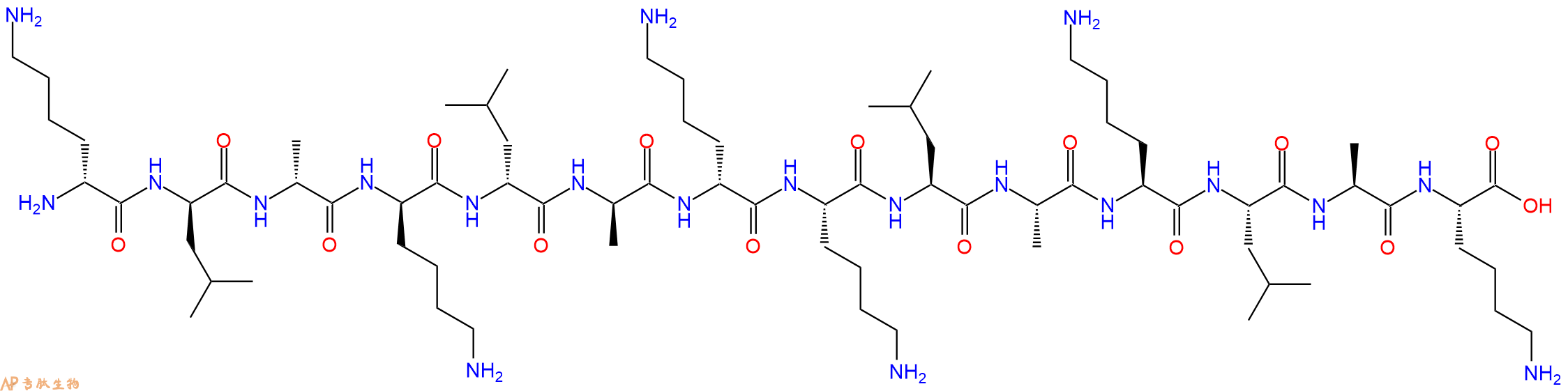 专肽生物产品H2N-DLys-DLeu-DAla-DLys-DLeu-DAla-DLys-Lys-Leu-Ala-Lys-Leu-Ala-Lys-OH