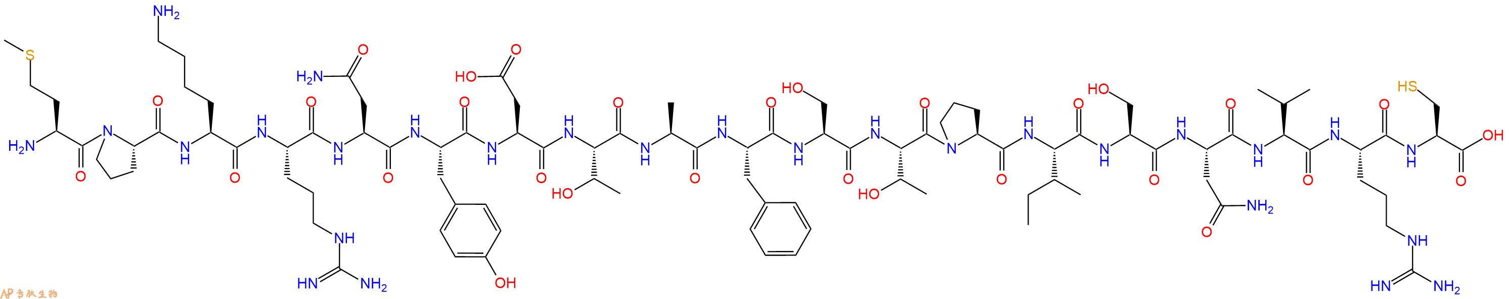 专肽生物产品H2N-Met-Pro-Lys-Arg-Asn-Tyr-Asp-Thr-Ala-Phe-Ser-Thr-Pro-Ile-Ser-Asn-Val-Arg-Cys-OH
