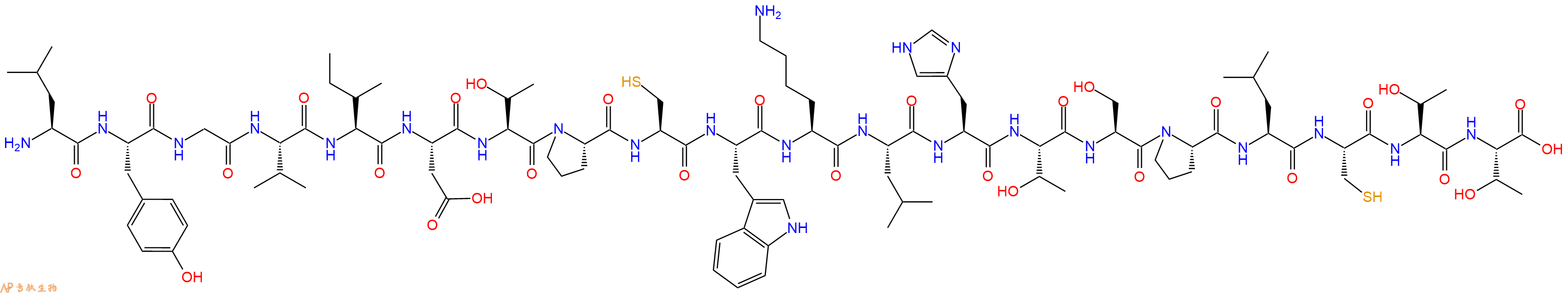 专肽生物产品H2N-Leu-Tyr-Gly-Val-Ile-Asp-Thr-Pro-Cys-Trp-Lys-Leu-His-Thr-Ser-Pro-Leu-Cys-Thr-Thr-OH