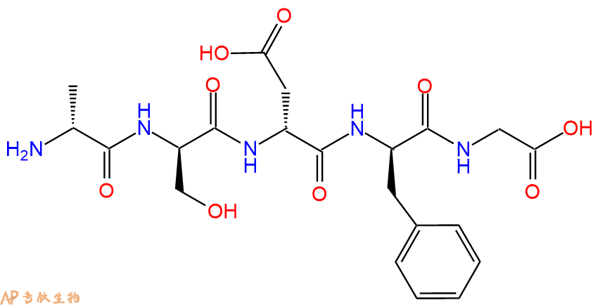 专肽生物产品H2N-DAla-DSer-DAsp-DPhe-Gly-OH