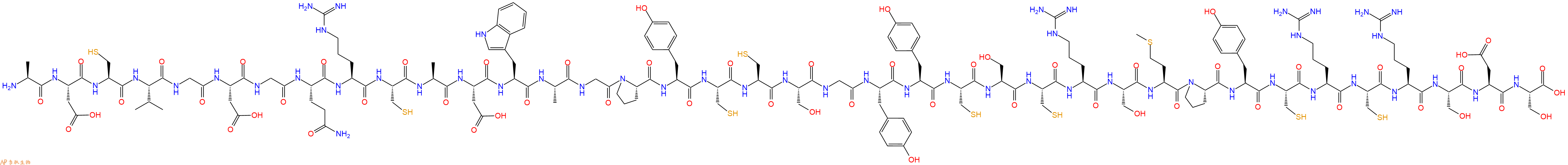 专肽生物产品H2N-Ala-Asp-Cys-Val-Gly-Asp-Gly-Gln-Arg-Cys-Ala-Asp-Trp-Ala-Gly-Pro-Tyr-Cys-Cys-Ser-Gly-Tyr-Tyr-Cys-Ser-Cys-Arg-Ser-Met-Pro-Tyr-Cys-Arg-Cys-Arg-Ser-Asp-Ser-OH