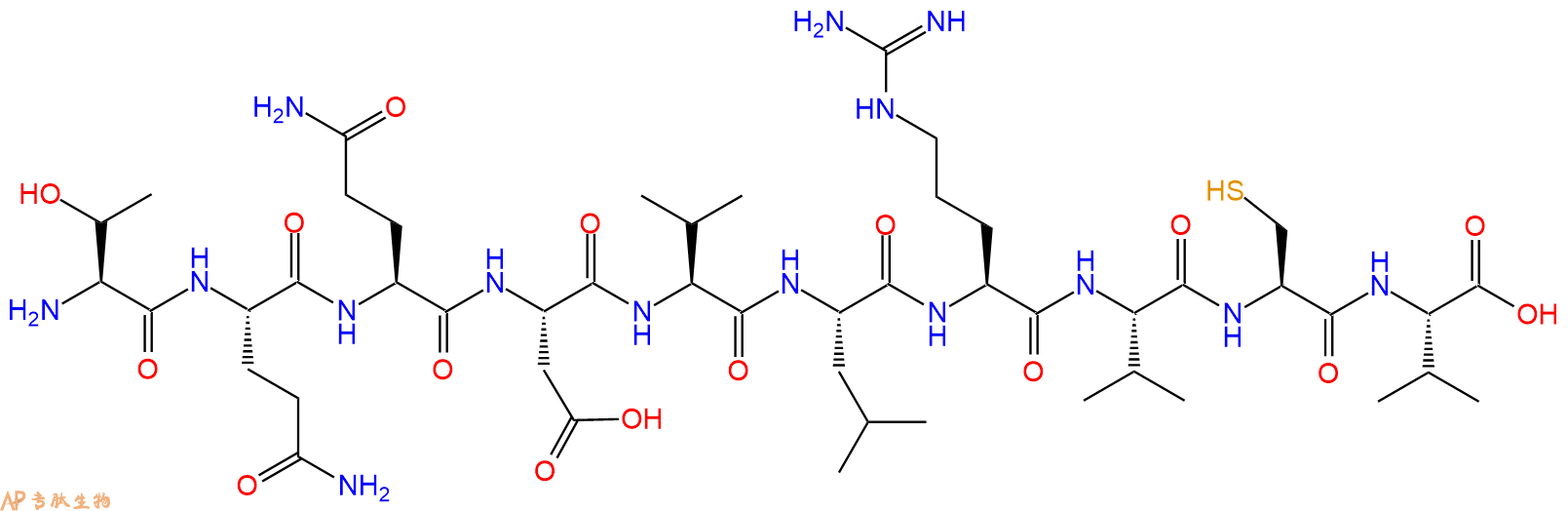 专肽生物产品H2N-Thr-Gln-Gln-Asp-Val-Leu-Arg-Val-Cys-Val-OH