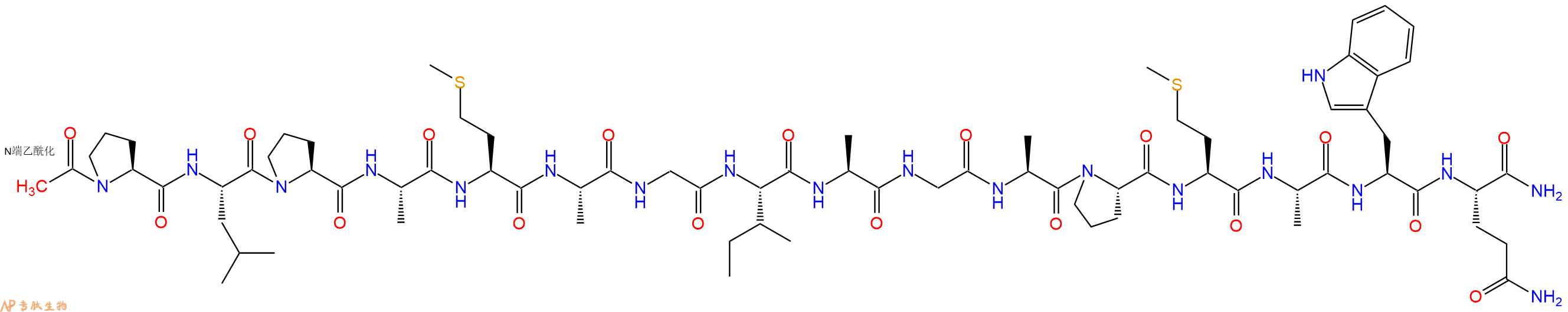 专肽生物产品Ac-Pro-Leu-Pro-Ala-Met-Ala-Gly-Ile-Ala-Gly-Ala-Pro-Met-Ala-Trp-Gln-NH2