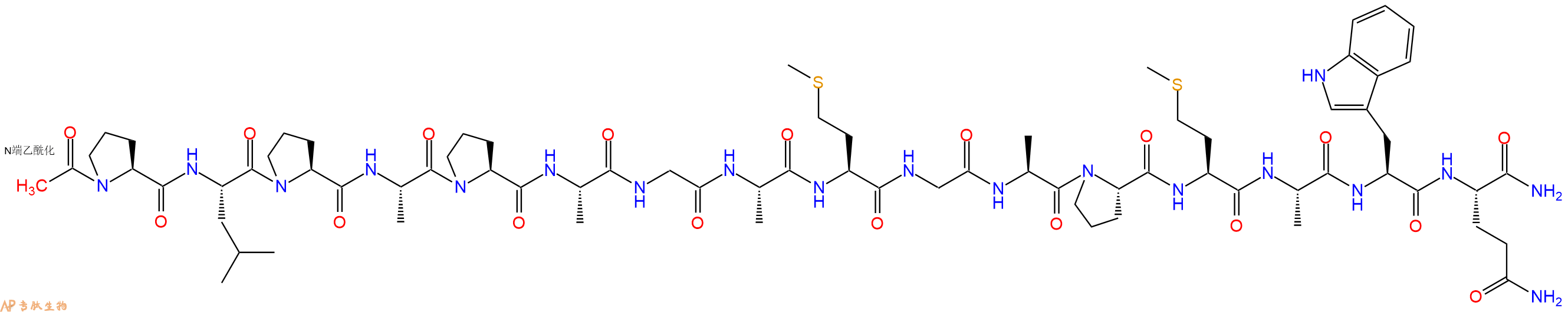 专肽生物产品Ac-Pro-Leu-Pro-Ala-Pro-Ala-Gly-Ala-Met-Gly-Ala-Pro-Met-Ala-Trp-Gln-NH2