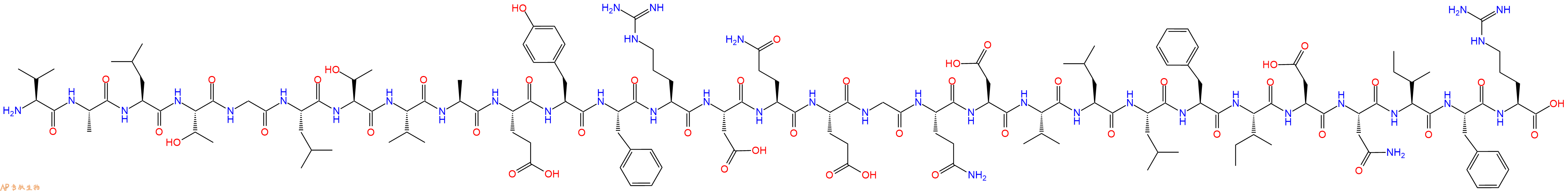 专肽生物产品H2N-Val-Ala-Leu-Thr-Gly-Leu-Thr-Val-Ala-Glu-Tyr-Phe-Arg-Asp-Gln-Glu-Gly-Gln-Asp-Val-Leu-Leu-Phe-Ile-Asp-Asn-Ile-Phe-Arg-OH