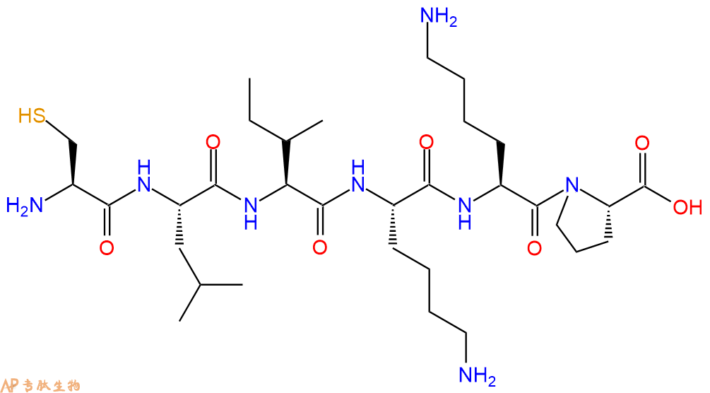 专肽生物产品H2N-Cys-Leu-Ile-Lys-Lys-Pro-OH