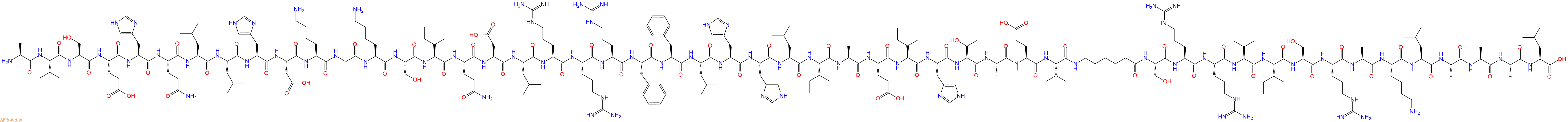 专肽生物产品H2N-Ala-Val-Ser-Glu-His-Gln-Leu-Leu-His-Asp-Lys-Gly-Lys-Ser-Ile-Gln-Asp-Leu-Arg-Arg-Arg-Phe-Phe-Leu-His-His-Leu-Ile-Ala-Glu-Ile-His-Thr-Ala-Glu-Ile-Ahx-Ser-Arg-Arg-Val-Ile-Ser-Arg-Ala-Lys-Leu-Ala-Ala-Ala-Leu-OH