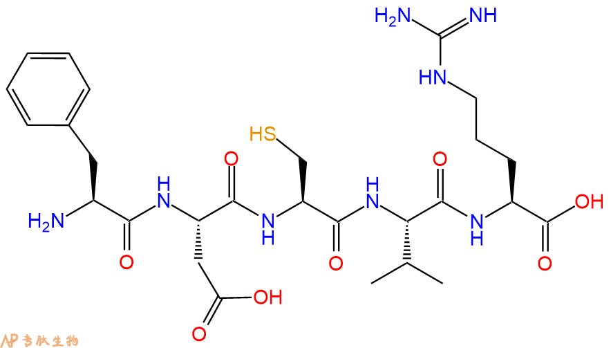 专肽生物产品H2N-Phe-Asp-Cys-Val-Arg-OH