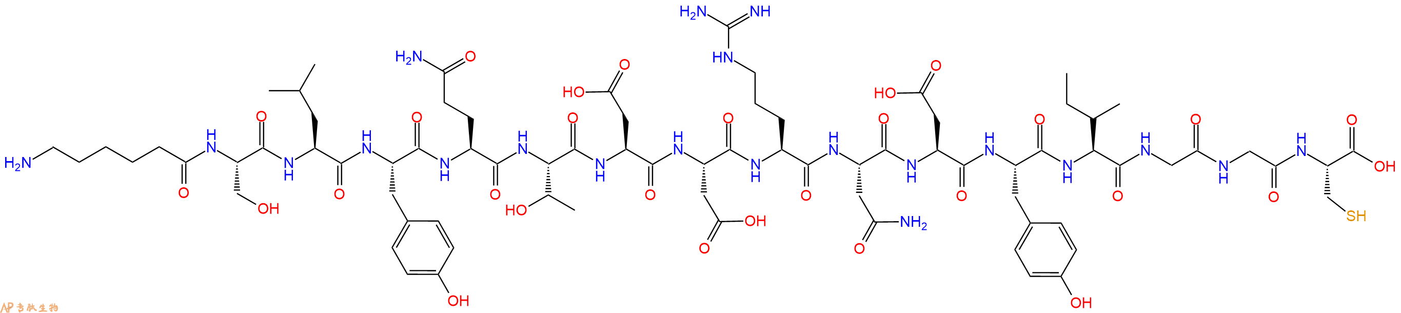 专肽生物产品H2N-Ahx-Ser-Leu-Tyr-Gln-Thr-Asp-Asp-Arg-Asn-Asp-Tyr-Ile-Gly-Gly-Cys-OH