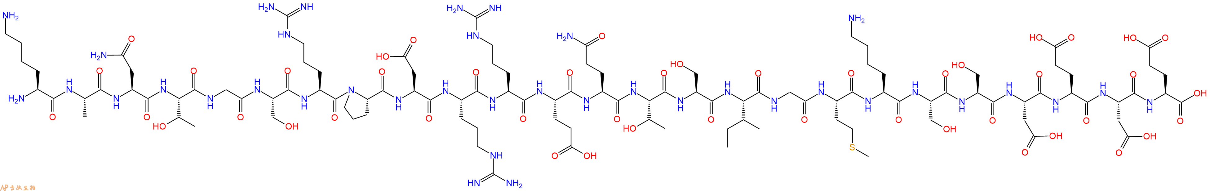 专肽生物产品H2N-Lys-Ala-Asn-Thr-Gly-Ser-Arg-Pro-Asp-Arg-Arg-Glu-Gln-Thr-Ser-Ile-Gly-Met-Lys-Ser-Ser-Asp-Glu-Asp-Glu-OH