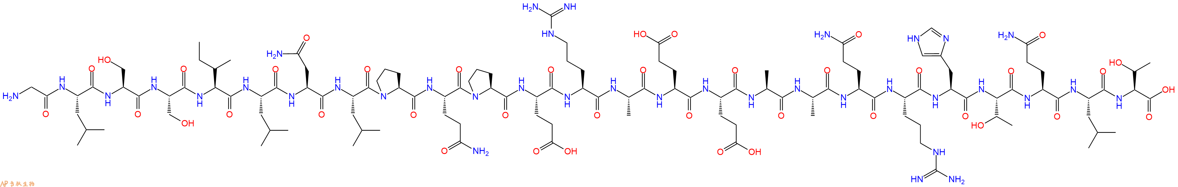 专肽生物产品H2N-Gly-Leu-Ser-Ser-Ile-Leu-Asn-Leu-Pro-Gln-Pro-Glu-Arg-Ala-Glu-Glu-Ala-Ala-Gln-Arg-His-Thr-Gln-Leu-Thr-OH