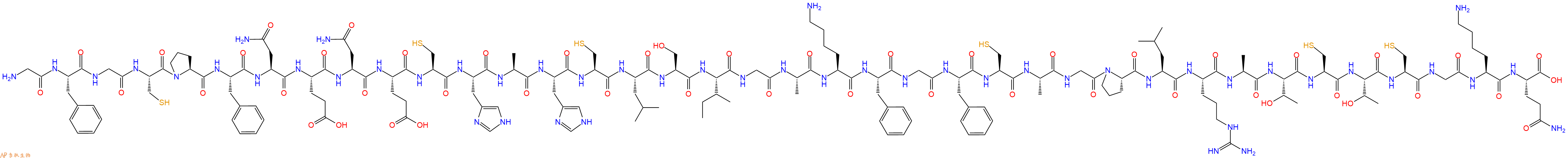 专肽生物产品H2N-Gly-Phe-Gly-Cys-Pro-Phe-Asn-Glu-Asn-Glu-Cys-His-Ala-His-Cys-Leu-Ser-Ile-Gly-Ala-Lys-Phe-Gly-Phe-Cys-Ala-Gly-Pro-Leu-Arg-Ala-Thr-Cys-Thr-Cys-Gly-Lys-Gln-OH