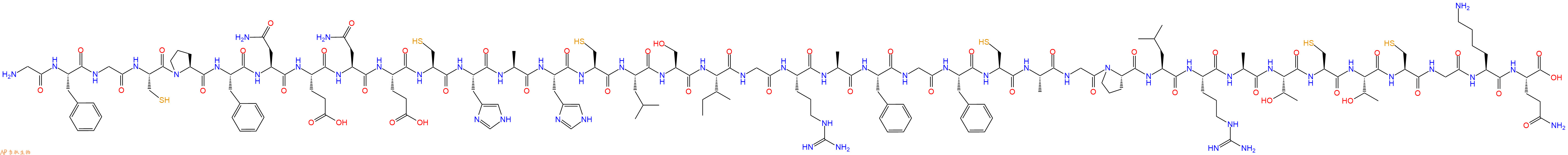 专肽生物产品H2N-Gly-Phe-Gly-Cys-Pro-Phe-Asn-Glu-Asn-Glu-Cys-His-Ala-His-Cys-Leu-Ser-Ile-Gly-Arg-Ala-Phe-Gly-Phe-Cys-Ala-Gly-Pro-Leu-Arg-Ala-Thr-Cys-Thr-Cys-Gly-Lys-Gln-OH