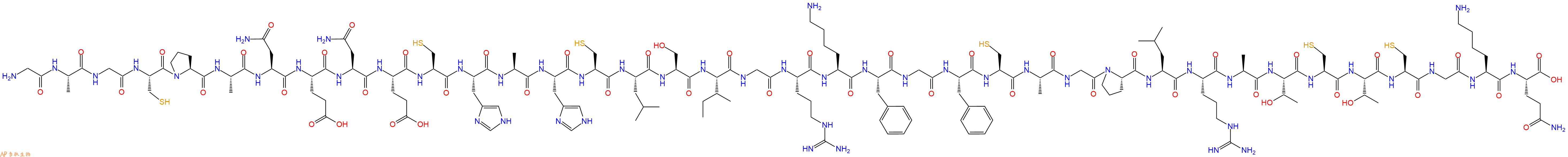 专肽生物产品H2N-Gly-Ala-Gly-Cys-Pro-Ala-Asn-Glu-Asn-Glu-Cys-His-Ala-His-Cys-Leu-Ser-Ile-Gly-Arg-Lys-Phe-Gly-Phe-Cys-Ala-Gly-Pro-Leu-Arg-Ala-Thr-Cys-Thr-Cys-Gly-Lys-Gln-OH