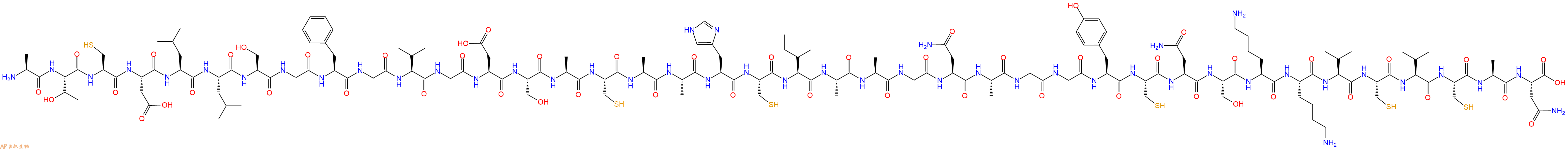 专肽生物产品H2N-Ala-Thr-Cys-Asp-Leu-Leu-Ser-Gly-Phe-Gly-Val-Gly-Asp-Ser-Ala-Cys-Ala-Ala-His-Cys-Ile-Ala-Ala-Gly-Asn-Ala-Gly-Gly-Tyr-Cys-Asn-Ser-Lys-Lys-Val-Cys-Val-Cys-Ala-Asn-OH