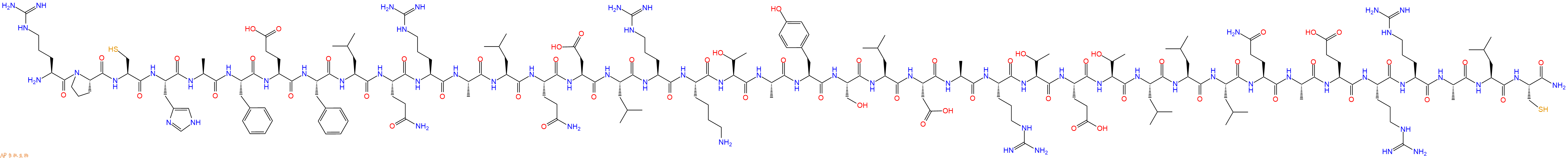 专肽生物产品H2N-Arg-Pro-Cys-His-Ala-Phe-Glu-Phe-Leu-Gln-Arg-Ala-Leu-Gln-Asp-Leu-Arg-Lys-Thr-Ala-Tyr-Ser-Leu-Asp-Ala-Arg-Thr-Glu-Thr-Leu-Leu-Leu-Gln-Ala-Glu-Arg-Arg-Ala-Leu-Cys-CONH2