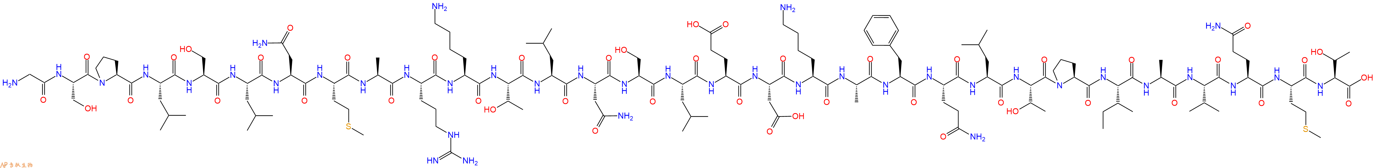 专肽生物产品H2N-Gly-Ser-Pro-Leu-Ser-Leu-Asn-Met-Ala-Arg-Lys-Thr-Leu-Asn-Ser-Leu-Glu-Asp-Lys-Ala-Phe-Gln-Leu-Thr-Pro-Ile-Ala-Val-Gln-Met-Thr-OH
