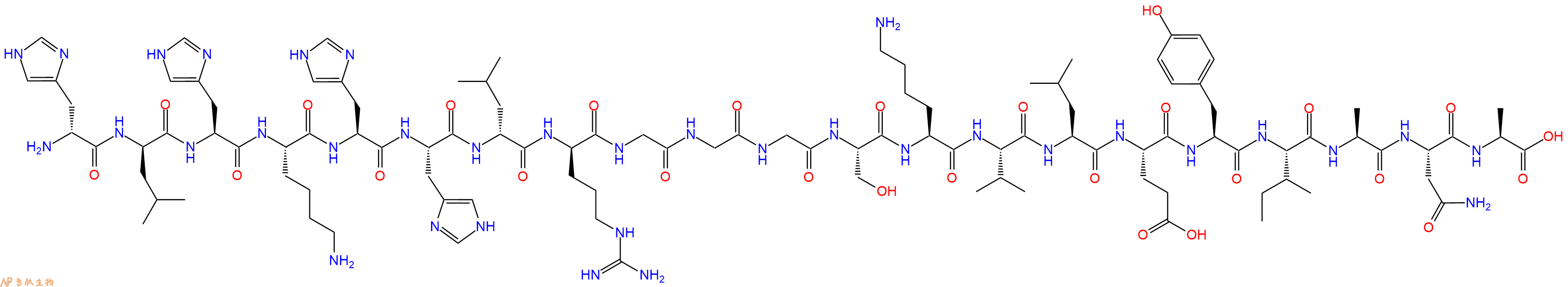 专肽生物产品H2N-DHis-DLeu-His-Lys-His-His-DLeu-DArg-Gly-Gly-Gly-Ser-Lys-Val-Leu-Glu-Tyr-Ile-Ala-Asn-Ala-OH