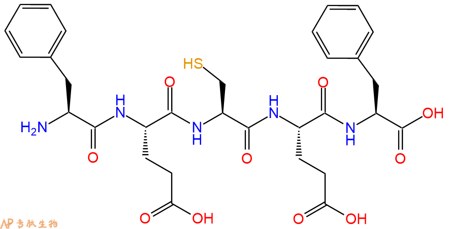 专肽生物产品H2N-Phe-Glu-Cys-Glu-Phe-OH