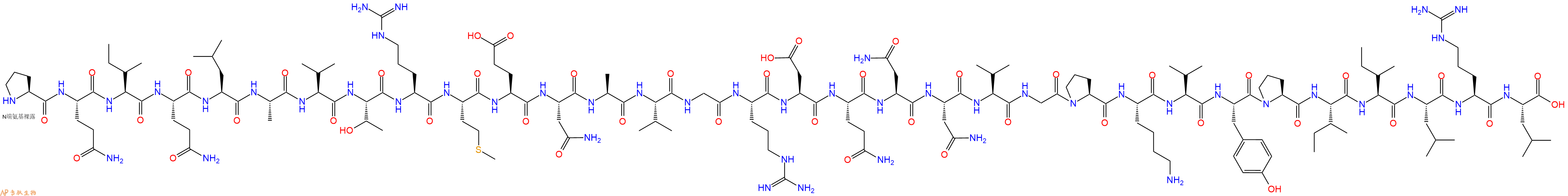 专肽生物产品H2N-Pro-Gln-Ile-Gln-Leu-Ala-Val-Thr-Arg-Met-Glu-Asn-Ala-Val-Gly-Arg-Asp-Gln-Asn-Asn-Val-Gly-Pro-Lys-Val-Tyr-Pro-Ile-Ile-Leu-Arg-Leu-OH
