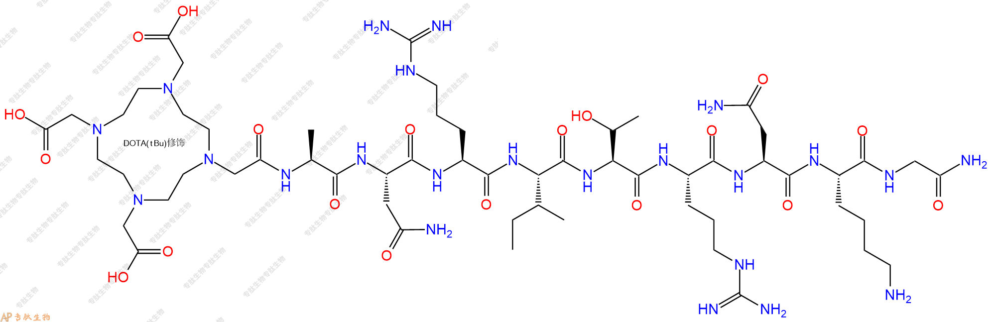 专肽生物产品DOTA-Ala-Asn-Arg-Ile-Thr-Arg-Asn-Lys-Gly-CONH2