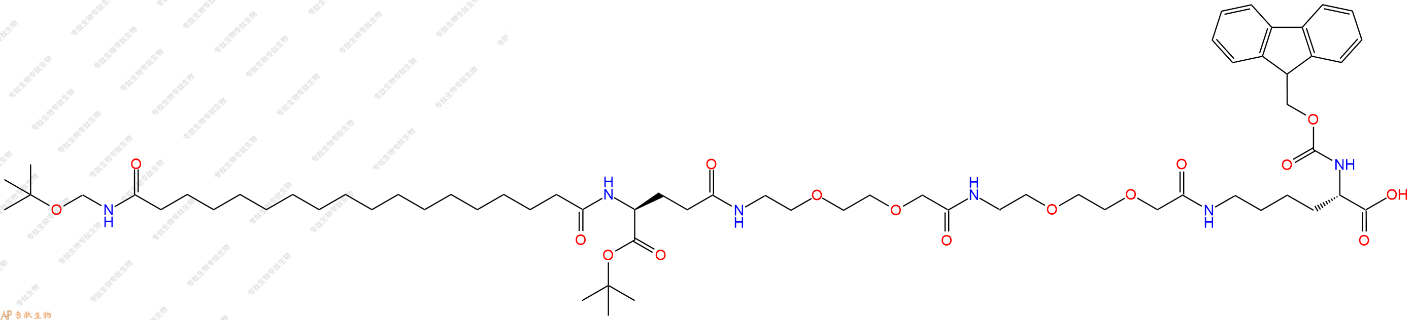 专肽生物产品Fmoc-L-Lys[Oct-(otBu)-Glu-(otBu)-AEEA-AEEA]-OH1662688-20-1