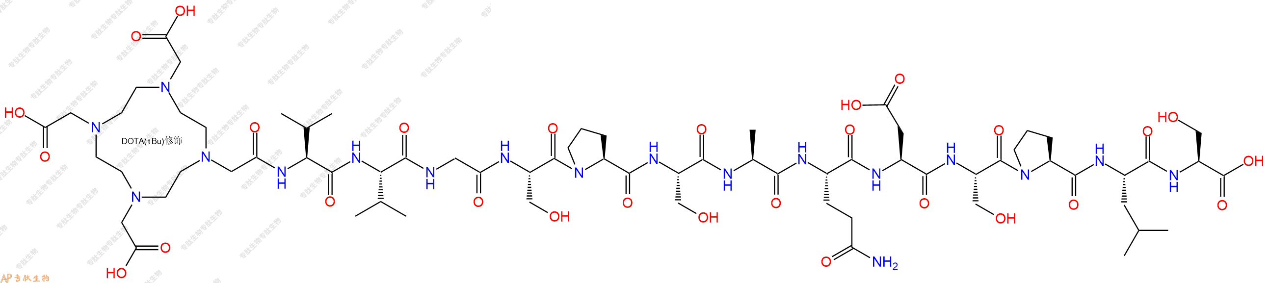 专肽生物产品DOTA-Val-Val-Gly-Ser-Pro-Ser-Ala-Gln-Asp-Ser-Pro-Leu-Ser-OH2828432-33-1