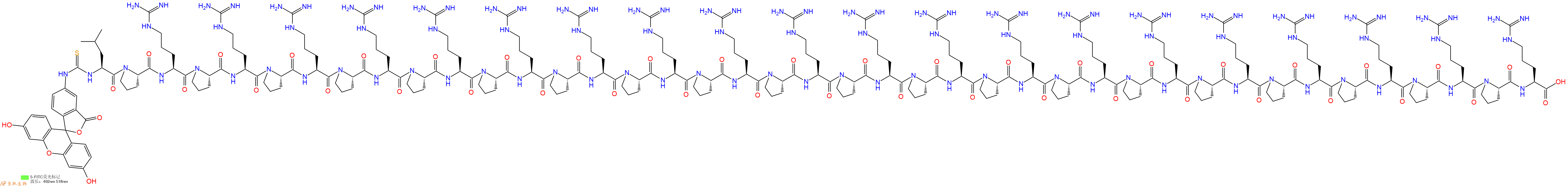 专肽生物产品5FITC-Leu-Pro-Arg-Pro-Arg-Pro-Arg-Pro-Arg-Pro-Arg-Pro-Arg-Pro-Arg-Pro-Arg-Pro-Arg-Pro-Arg-Pro-Arg-Pro-Arg-Pro-Arg-Pro-Arg-Pro-Arg-Pro-Arg-Pro-Arg-Pro-Arg-Pro-Arg-Pro-Arg-OH