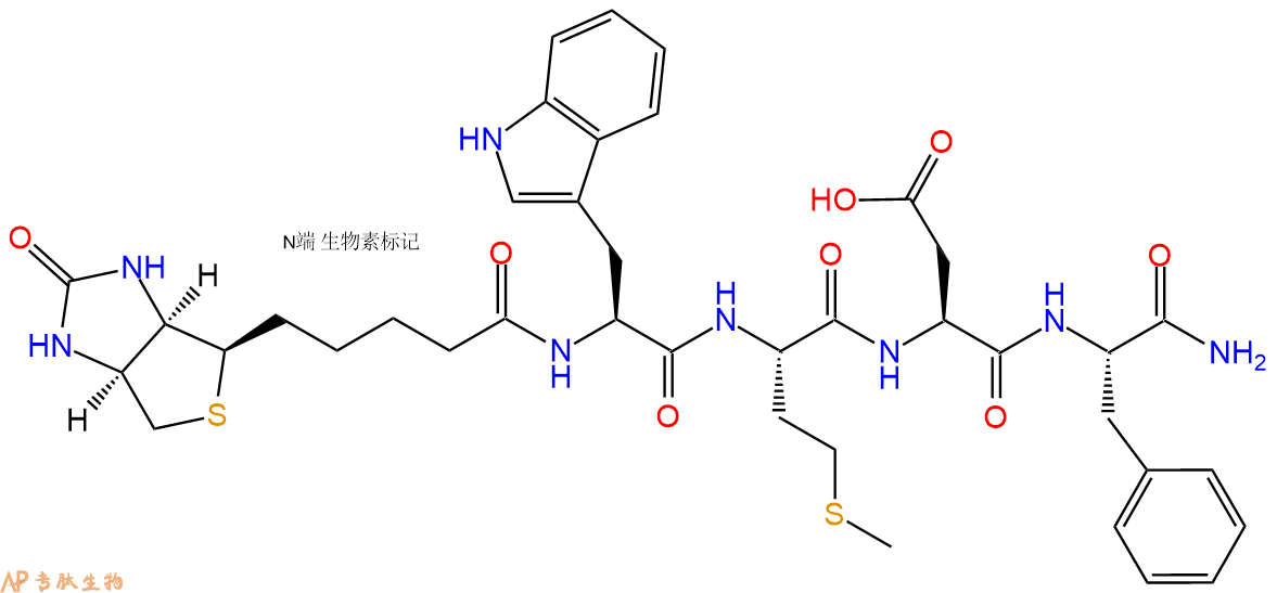 专肽生物产品Biotinyl-Trp-Met-Asp-Phe-CONH2