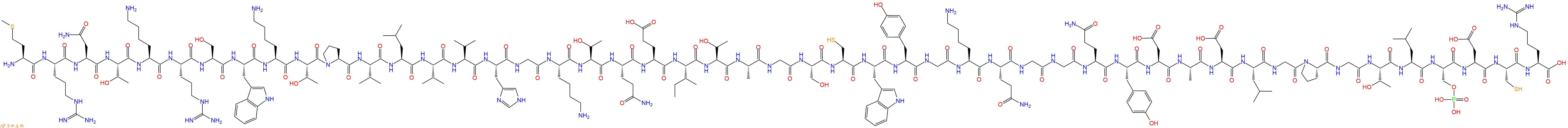 专肽生物产品H2N-Met-Arg-Asn-Thr-Lys-Arg-Ser-Trp-Lys-Thr-Pro-Val-Leu-Val-Val-His-Gly-Lys-Thr-Gln-Glu-Ile-Thr-Ala-Gly-Ser-Cys-Trp-Tyr-Gly-Lys-Gln-Gly-Gly-Gln-Tyr-Asp-Ala-Asp-Leu-Gly-Pro-Gly-Thr-Leu-Ser(PO3H2)-Asp-Cys-Arg-OH