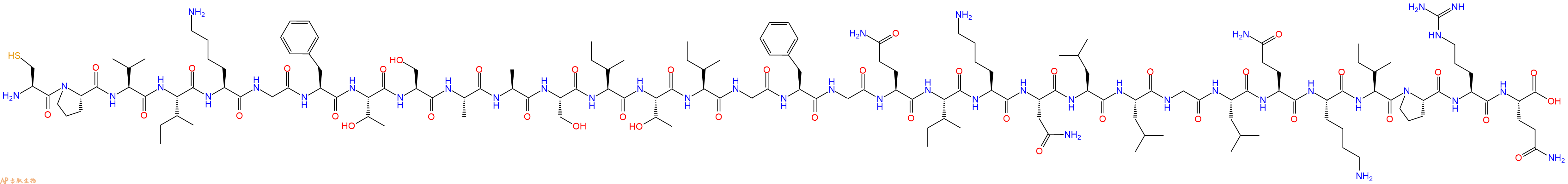 专肽生物产品H2N-Cys-Pro-Val-Ile-Lys-Gly-Phe-Thr-Ser-Ala-Ala-Ser-Ile-Thr-Ile-Gly-Phe-Gly-Gln-Ile-Lys-Asn-Leu-Leu-Gly-Leu-Gln-Lys-Ile-Pro-Arg-Gln-OH