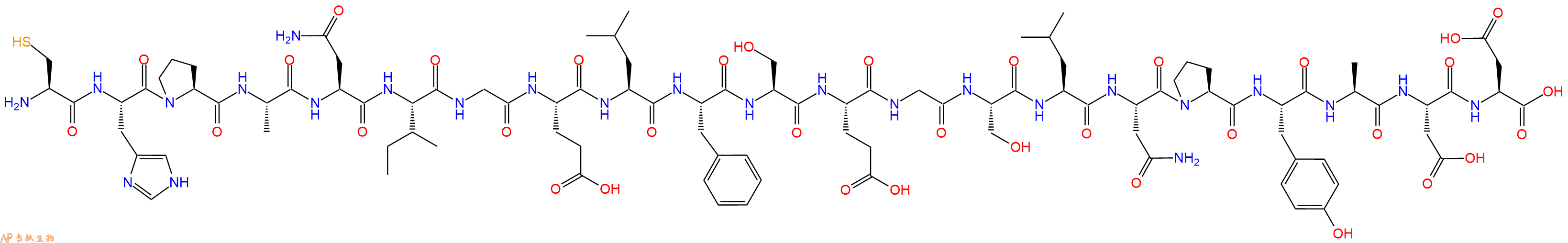 专肽生物产品H2N-Cys-His-Pro-Ala-Asn-Ile-Gly-Glu-Leu-Phe-Ser-Glu-Gly-Ser-Leu-Asn-Pro-Tyr-Ala-Asp-Asp-OH