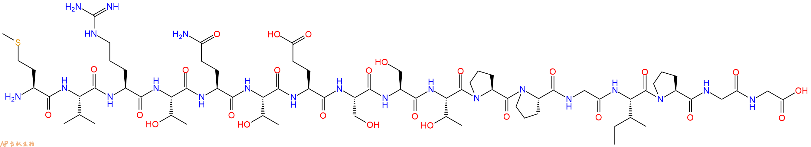 专肽生物产品H2N-Met-Val-Arg-Thr-Gln-Thr-Glu-Ser-Ser-Thr-Pro-Pro-Gly-Ile-Pro-Gly-Gly-OH