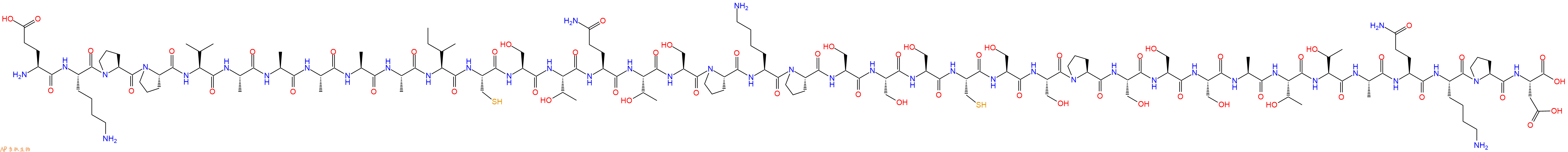 专肽生物产品H2N-Glu-Lys-Pro-Pro-Val-Ala-Ala-Ala-Ala-Ala-Ile-Cys-Ser-Thr-Gln-Thr-Ser-Pro-Lys-Pro-Ser-Ser-Ser-Cys-Ser-Ser-Pro-Ser-Ser-Ser-Ala-Thr-Thr-Ala-Gln-Lys-Pro-Asp-OH
