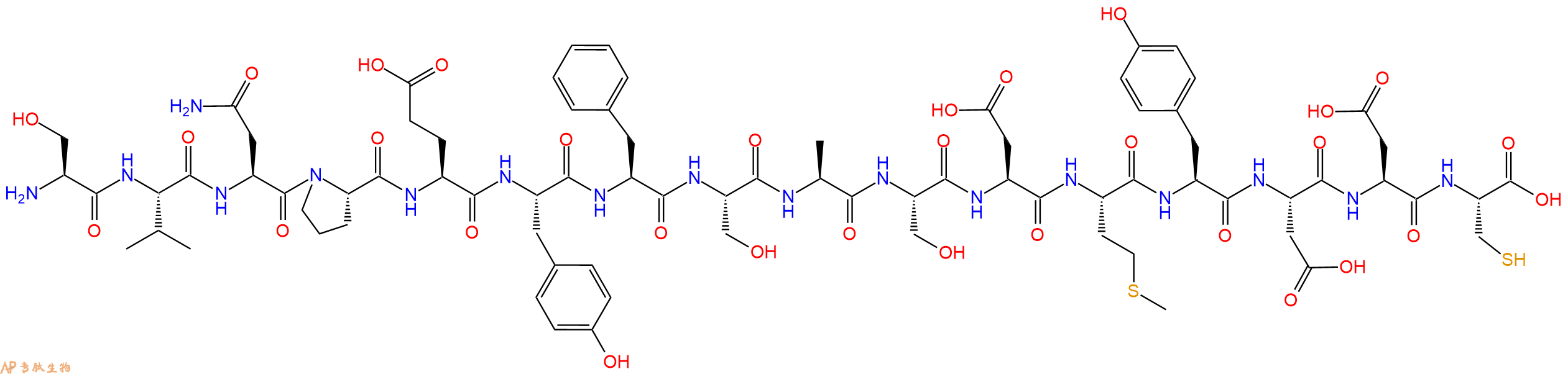 专肽生物产品H2N-Ser-Val-Asn-Pro-Glu-Tyr-Phe-Ser-Ala-Ser-Asp-Met-Tyr-Asp-Asp-Cys-OH