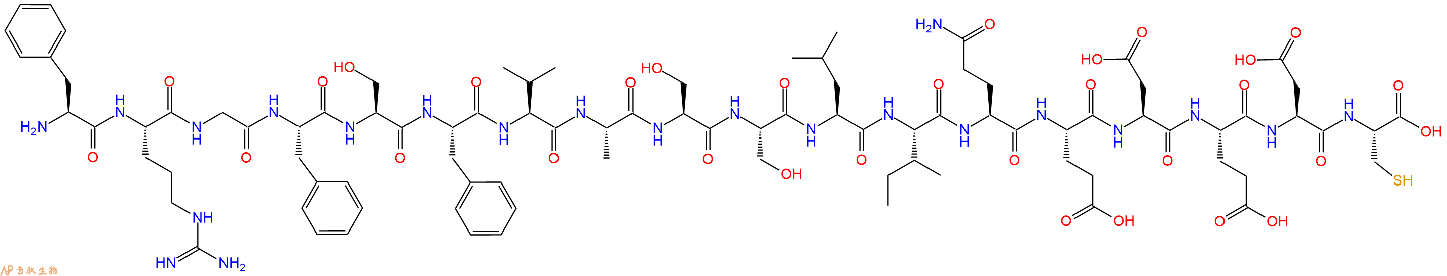 专肽生物产品H2N-Phe-Arg-Gly-Phe-Ser-Phe-Val-Ala-Ser-Ser-Leu-Ile-Gln-Glu-Asp-Glu-Asp-Cys-OH
