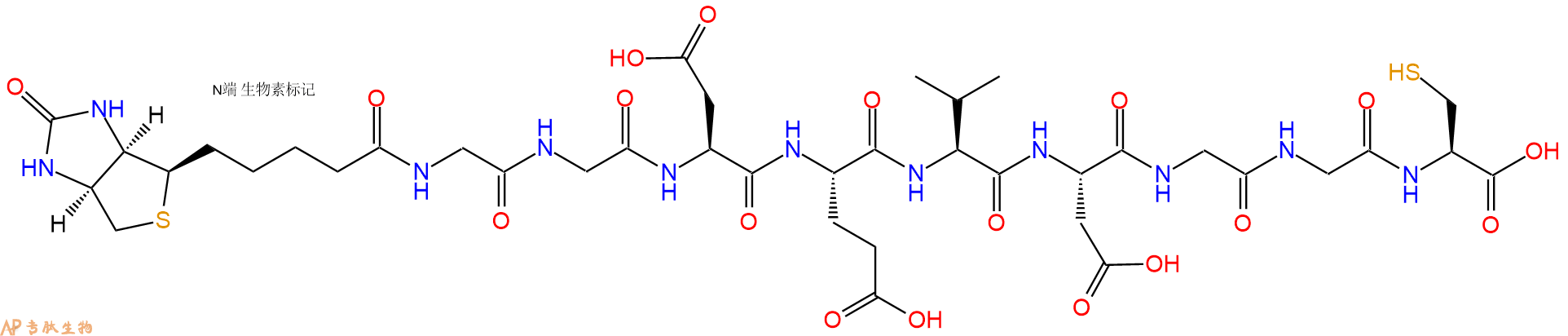 专肽生物产品Biotinyl-Gly-Gly-Asp-Glu-Val-Asp-Gly-Gly-Cys-OH