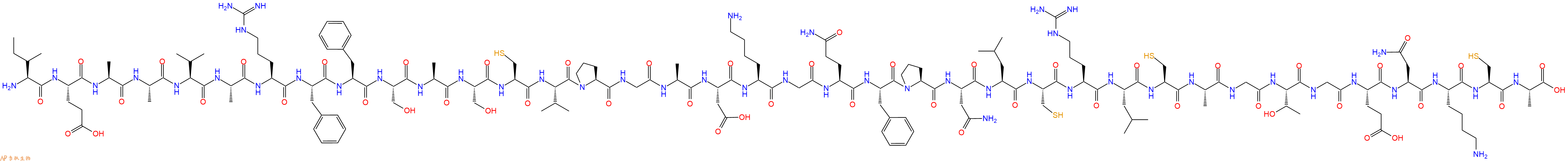 专肽生物产品H2N-Ile-Glu-Ala-Ala-Val-Ala-Arg-Phe-Phe-Ser-Ala-Ser-Cys-Val-Pro-Gly-Ala-Asp-Lys-Gly-Gln-Phe-Pro-Asn-Leu-Cys-Arg-Leu-Cys-Ala-Gly-Thr-Gly-Glu-Asn-Lys-Cys-Ala-OH