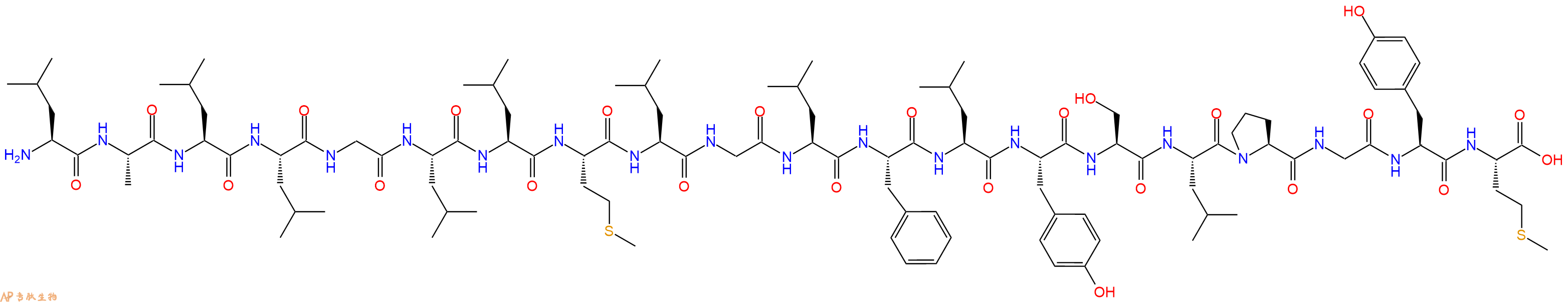 专肽生物产品H2N-Leu-Ala-Leu-Leu-Gly-Leu-Leu-Met-Leu-Gly-Leu-Phe-Leu-Tyr-Ser-Leu-Pro-Gly-Tyr-Met-OH