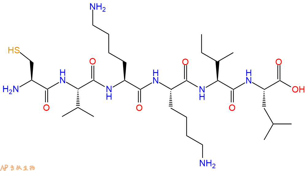 专肽生物产品H2N-Cys-Val-Lys-Lys-Ile-Leu-OH